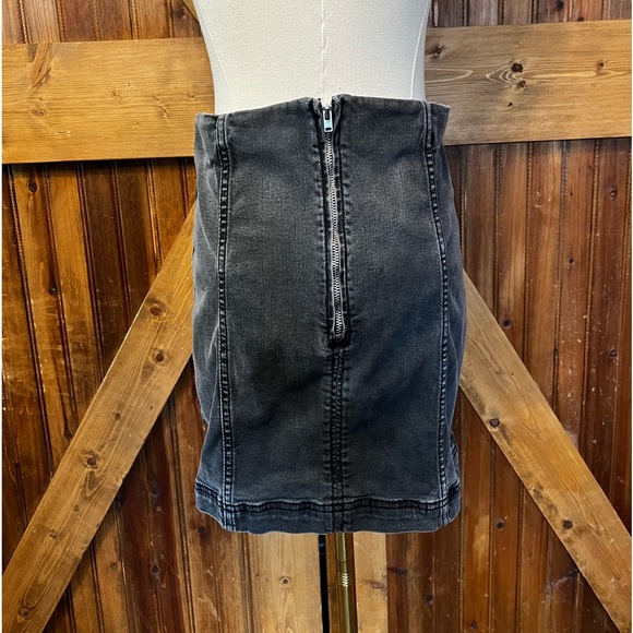 Free People Modern Femme Denim Skirt in Faded Black/Gray - Picture 2 of 3